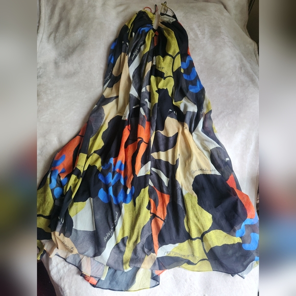 H&M A-line maxi dress Summer 2024 black Patterned/multicolored. NO LOW BALLING!! - Picture 8 of 9